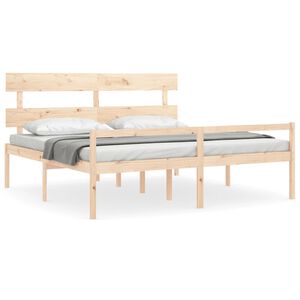 vidaXL gulta ar galvgali senioriem, Super King Size, masīvkoks