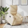 vidaXL elektrisks atpūtas krēsls, paceļams/atgāžams, krēmkrāsas audums