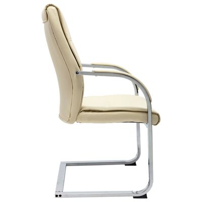 vidaXL konsoles biroja krēsls, krēmkrāsas mākslīgā āda