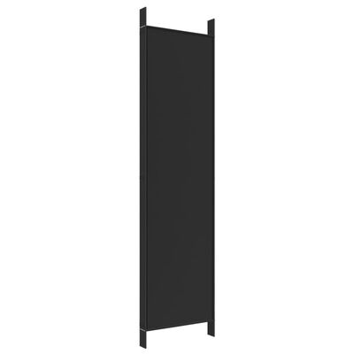 vidaXL 5-paneļu istabas aizslietnis, 250x200 cm, melns audums
