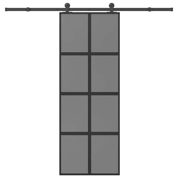 vidaXL bīdāmās durvis aparatūras komplektu rūdīts stikls un alumīnijs