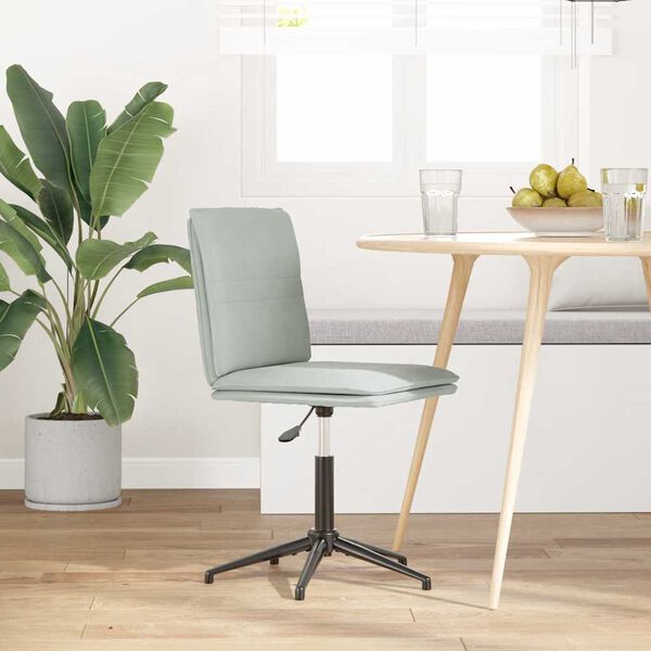 vidaXL virtuves krēsls, gai&scaron;i pelēks samts