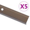 vidaXL kāpņu profili, 5 gab., L forma, 100 cm, brūns alumīnijs