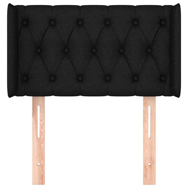 vidaXL galvgalis ar malām, 83x16x78/88 cm, melns audums