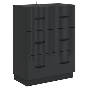 vidaXL Atvilktņu skapis Melns 66 x 34,5 x 87 cm Inženierijas koks