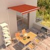 vidaXL Manuālā nojume ar saules enerģijas LED 3 x 2,5 m Burgundija