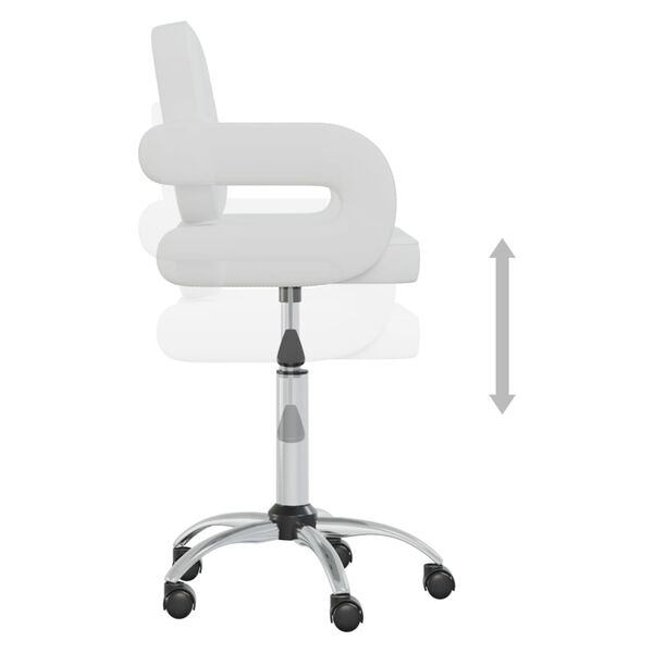 vidaXL grozāmi virtuves krēsli, 4 gab., balta mākslīgā āda