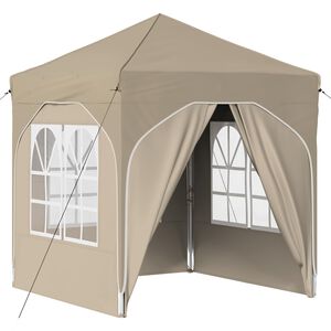 vidaXL Pop-up svinību teltis 192 x 192 x 245 cm Krēmkrāsa