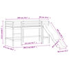 vidaXL bērnu augstā gulta ar torni, zila, 90x200 cm, priedes koks
