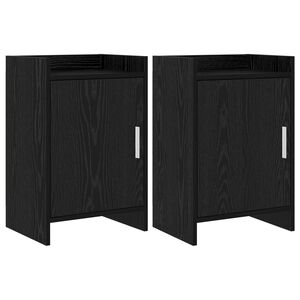 vidaXL Nakts skapī&scaron;i 2 pcs Melns ozols 40 x 30 x 60 cm
