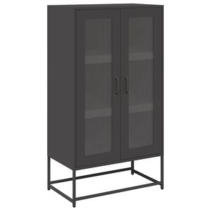 vidaXL Highboard Black 68x39x123 cm Tērauds
