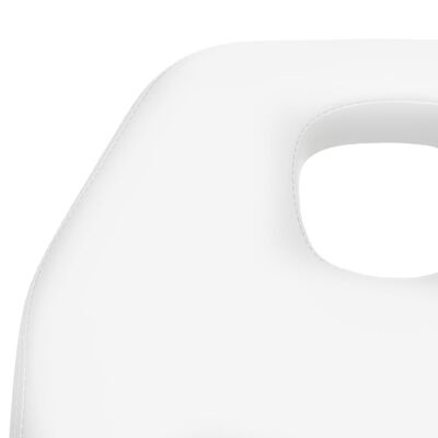 vidaXL masāžas galds, balts, 180x62x(86,5-118) cm