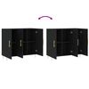 vidaXL kumode, melns, 90x34x80 cm, inženierijas koks
