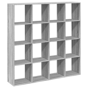 vidaXL grāmatu plaukts pelēka koka 137,5x29x137,5 cm inženierijas koks