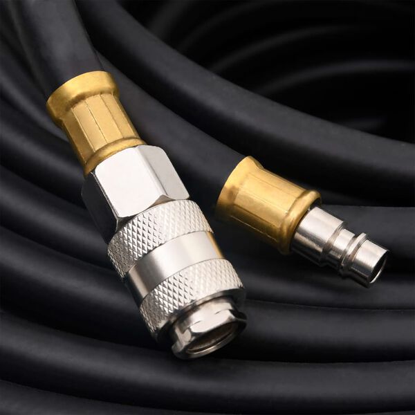 vidaXL hibrīda gaisa &scaron;ļūtene, melna, 0,6", 20 m, gumija un PVC