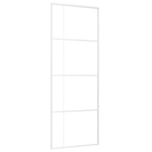 vidaXL bīdāmās durvis, 76x205 cm, ESG stikls, balts alumīnijs