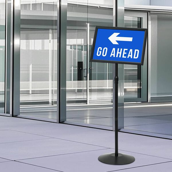 vidaXL Pedestāla plakātu statīvs Melna a3 Alumīnijs un PVC