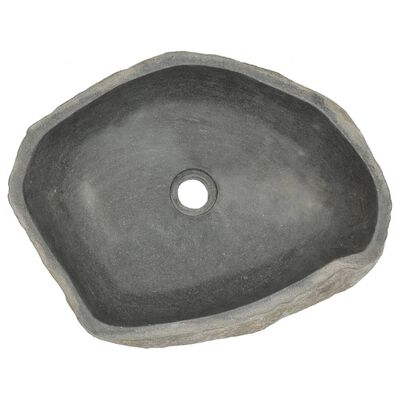 vidaXL izlietne, 45-53 cm, ovāla, upes akmens
