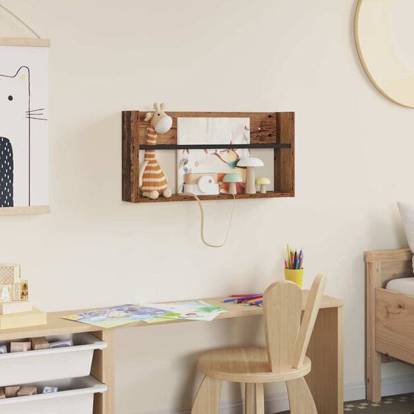 vidaXL Žurnālu statīvs Vecs koks 60 x 12 x 30 cm Inženierijas koks