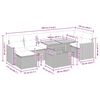 vidaXL 8-daļīgs dārza dīvāna komplekts, matrači, pelēks PE rotangpalma