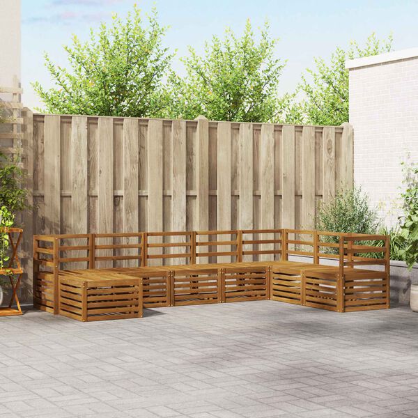 vidaXL Dīvāna komplekti 8 pcs Dabiska Cietā akācijas koks