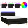 vidaXL atsperu gulta ar matraci, LED, melns audums, 140x190 cm