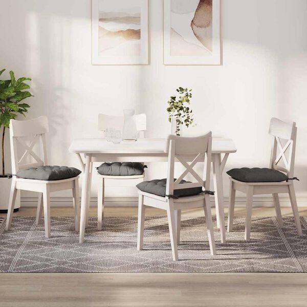 vidaXL Sēdvietas spilventiņi 4 pcs Gai&scaron;i pelēks 40 x 40 x 6 cm