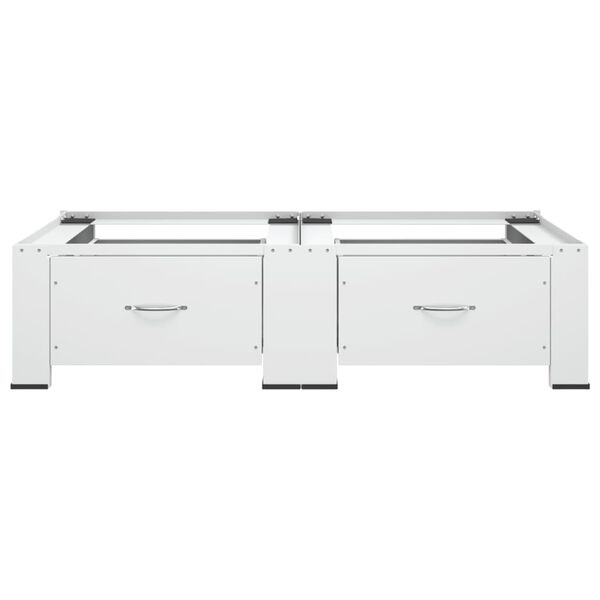 vidaXL dubultais veļasma&scaron;īnas un žāvētāja statīvs ar atvilktnēm, balts