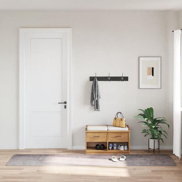 vidaXL paklājs, 80x300 cm, pelēks, mazgājams, neslīdo&scaron;s