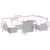 vidaXL 9-daļīgs dārza dīvāna komplekts ar matračiem, pelēks PE pinums