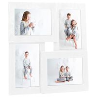 vidaXL kolāžas foto rāmis, 4x(10x15 cm) attēliem, balts MDF