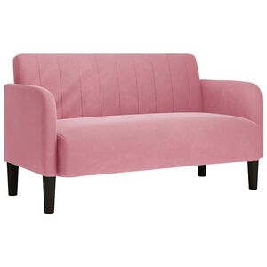 vidaXL divvietīgs dīvāns, rozā, 109 cm, samts
