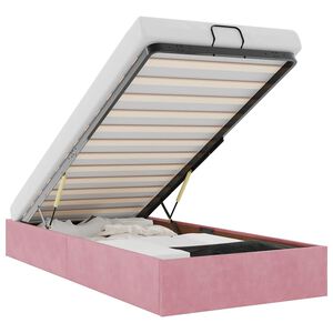 vidaXL Osmaņu gultas rāmis bez matrača rozā 80x200 cm samts