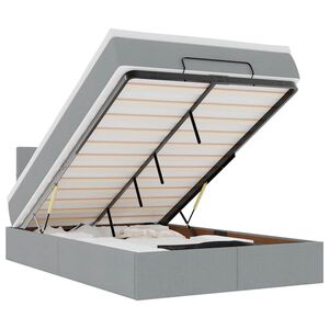 vidaXL Osmaņu gultas rāmis ar matrača gai&scaron;i pelēks 120x190 cm audums