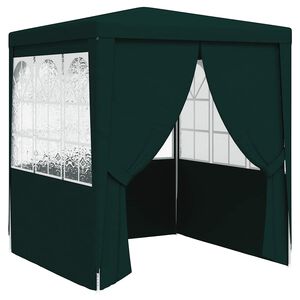 vidaXL dārza nojume ar sānu sienām, profesionāla, 2x2 m, zaļa, 90 g/m&sup2;