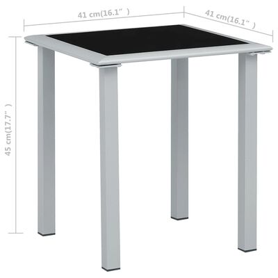 vidaXL sauļošanās zviļņi, 2 gab., ar galdiņu, melni, alumīnijs
