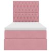 vidaXL Gulta ar uzglabā&scaron;anas vietu un LED Rozā 90 x 200 cm Samts