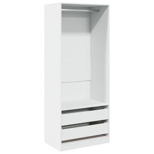 vidaXL skapis, 80x50x200 cm, balts, inženierijas koks
