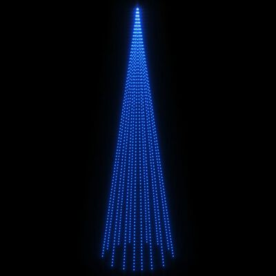 vidaXL Ziemassvētku egle karoga mastam, 1134 zilas LED, 800 cm