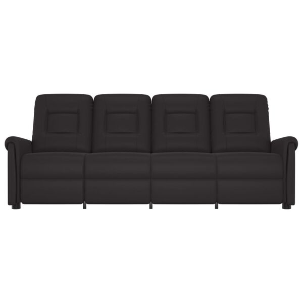 vidaXL četrvietīgs masāžas krēsls, atgāžams, melna mākslīgā āda