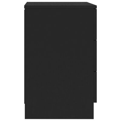 vidaXL naktsskapīši, 2 gab., melni, 38x35x65 cm, skaidu plāksne