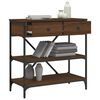 vidaXL konsoles galdiņ&scaron;, brūna koka, 75x34,5x75 cm, inženierijas koks