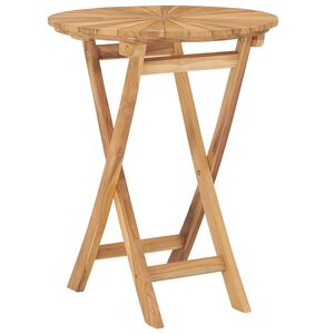 vidaXL saliekams dārza galds, &Oslash;60 cm, masīvs tīkkoks