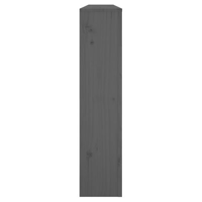 vidaXL radiatora pārsegs, pelēks, 153x19x84 cm, priedes masīvkoks