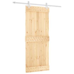 vidaXL Slīdo&scaron;ās durvis 85 x 210 cm Cieta priedes koks (neapstrādāts)