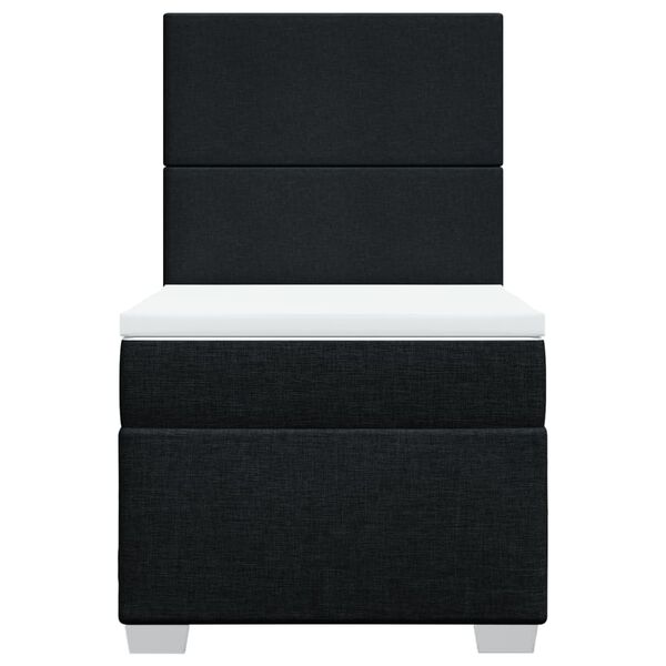 vidaXL atsperu gultas rāmis ar matraci, melna audums, 100x200 cm