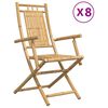 vidaXL Saliekamie krēsli, 8 gab., 53x66x99 cm, bambuss