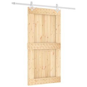vidaXL Slīdo&scaron;ās durvis Dabisks un balts 100 x 210 cm