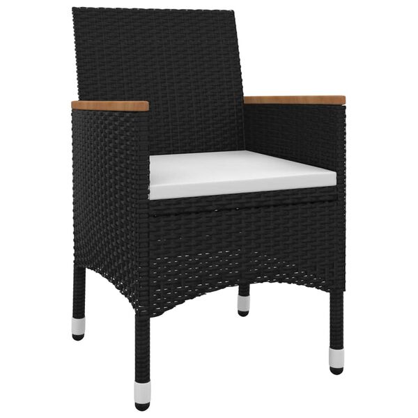 vidaXL 5-daļīgs dārza mēbeļu komplekts, PE rotangpalma, stikls