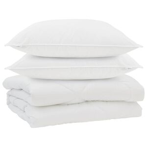 vidaXL Sega ar spilvenu 3 pcs Balts Mikro&scaron;ķiedra